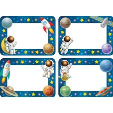 Outer Space Crew Name Tags/Labels - Multi-Pack