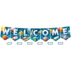 Outer Space Crew Pennants Welcome Bulletin Board