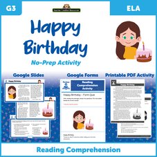 Happy Birthday - Reading Comprehension Activity Google Slides