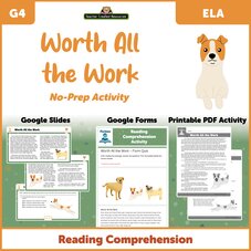 Worth All the Work - Reading Comprehension Activity Google Slides