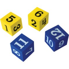 Foam Numbered Dice (numerals 1-12)