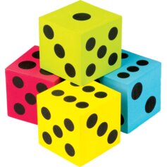 Colorful Jumbo Dice 4-Pack