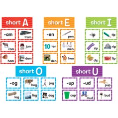 Short Vowels Pocket Chart Cards