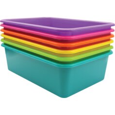 Brights Large Plastic Storage Bins Set of 6