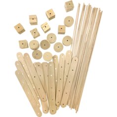 STEM Basics: Wood Construction Kit - 66 count