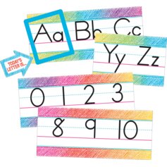 Colorful Scribble Alphabet Line Bulletin Board