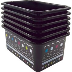 Chalkboard Brights Small Plastic Storage Bins 6-Pack