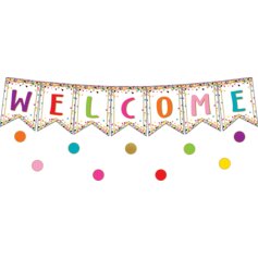 Confetti Pennants Welcome Bulletin Board Display