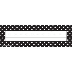 Black Polka Dots Flat Name Plates