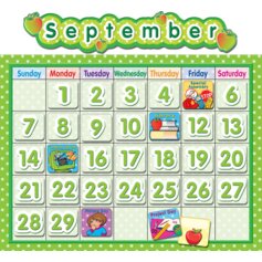 Polka Dot School Calendar Bulletin Board