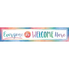 Watercolor Everyone is Welcome Here Banner