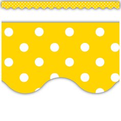 Yellow Polka Dots Scalloped Border Trim