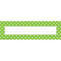 Lime Polka Dots Flat Name Plates