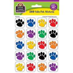 Colorful Paw Prints Stickers Valu-Pak