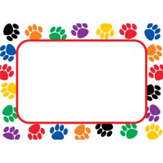 Colorful Paw Prints Name Tags/Labels