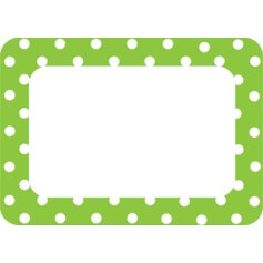 Lime Polka Dots 2 Name Tags/Labels