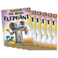 Animal Antics: The Messy Elephant - Short Vowel e Reader - 6 Pack