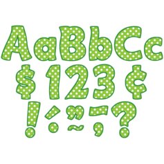 Lime Polka Dots Funtastic 4" Letters Combo Pack