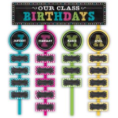 Chalkboard Brights Our Class Birthdays Mini Bulletin Board