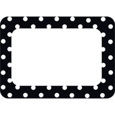 Black Polka Dots 2 Name Tags/Labels