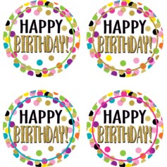 Confetti Happy Birthday Wear 'Em Badges