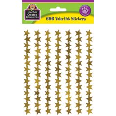 Gold Foil Stars Stickers Valu-Pak