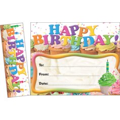 Happy Birthday! Cupcakes Bookmark Awards