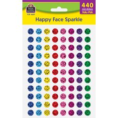 Happy Face Sparkle Mini Stickers Valu-Pak