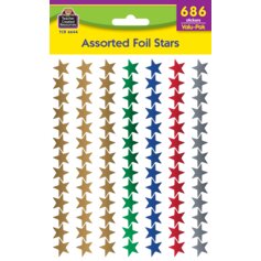 Assorted Foil Stars Stickers Valu-Pak