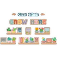 Happy Cactus Crew Great Minds Grow Here Mini Bulletin Board