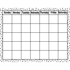 Black Painted Dots on White Calendar Chart