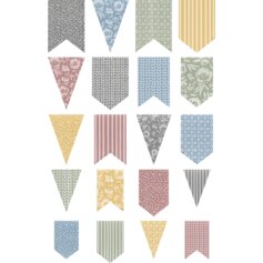 Classroom Cottage Pennants Accents - Assorted Sizes