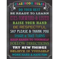 Chalkboard Brights Classroom Rules Chart