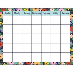 Wildflowers Calendar Chart