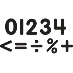 Black Classic 2 1/2" Magnetic Numbers