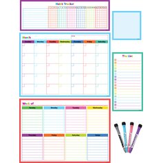 Colorful Dry-Erase Magnetic Calendar Set