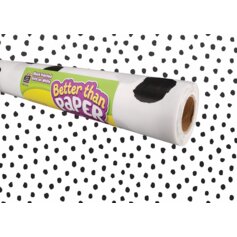 Black Painted Dots on White Better Than Paper Bulletin Board Roll