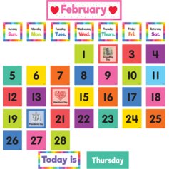 Colorful Calendar Pocket Chart Cards