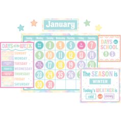 Pastel Pop Calendar Bulletin Board