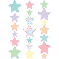 Pastel Pop Stars Accents - Assorted Sizes