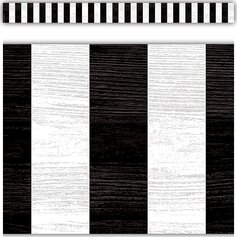 Modern Farmhouse Black Stripes Straight Border Trim