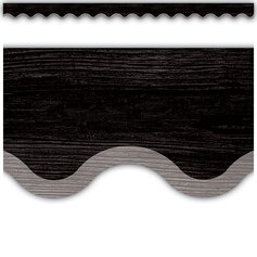 Modern Farmhouse Black with Gray Scalloped Border Trim