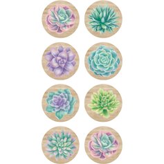 Rustic Bloom Succulents Mini Stickers