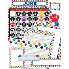 Colorful Paw Prints Set