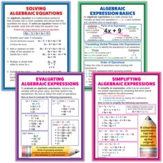 Algebraic Expressions & Equations Poster Set