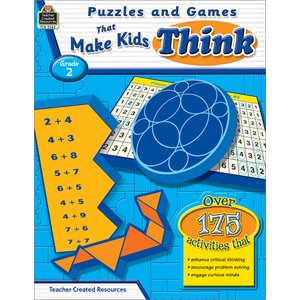Puzzles and Games that Make Kids Think Grade 2 Cover Image