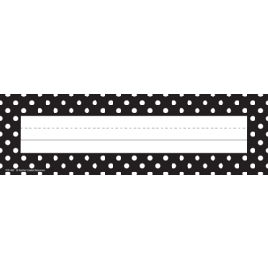 TCR4001 Black Polka Dots Flat Name Plates Image