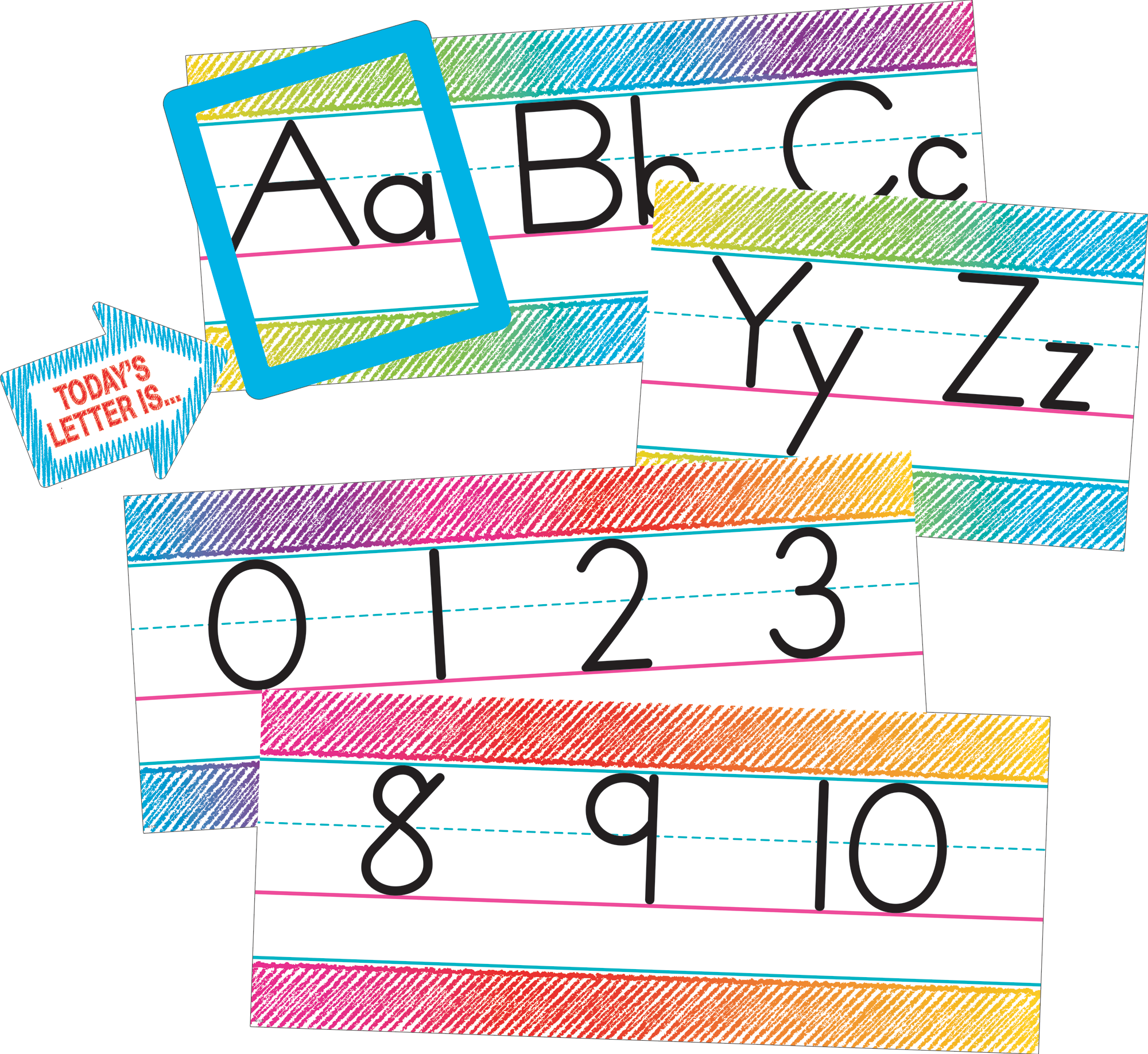Colorful Scribble Alphabet Line Bulletin Board