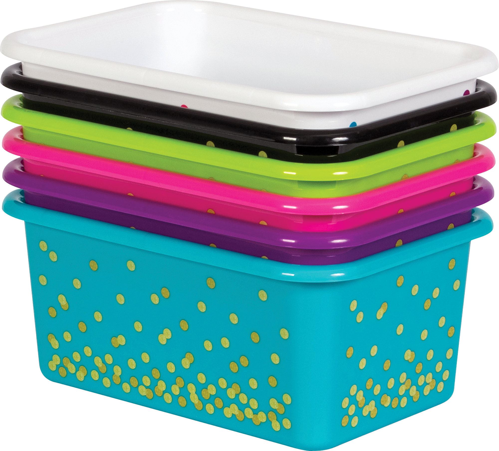 Brights Small Plastic Storage Bins Set of 6 - by TCR