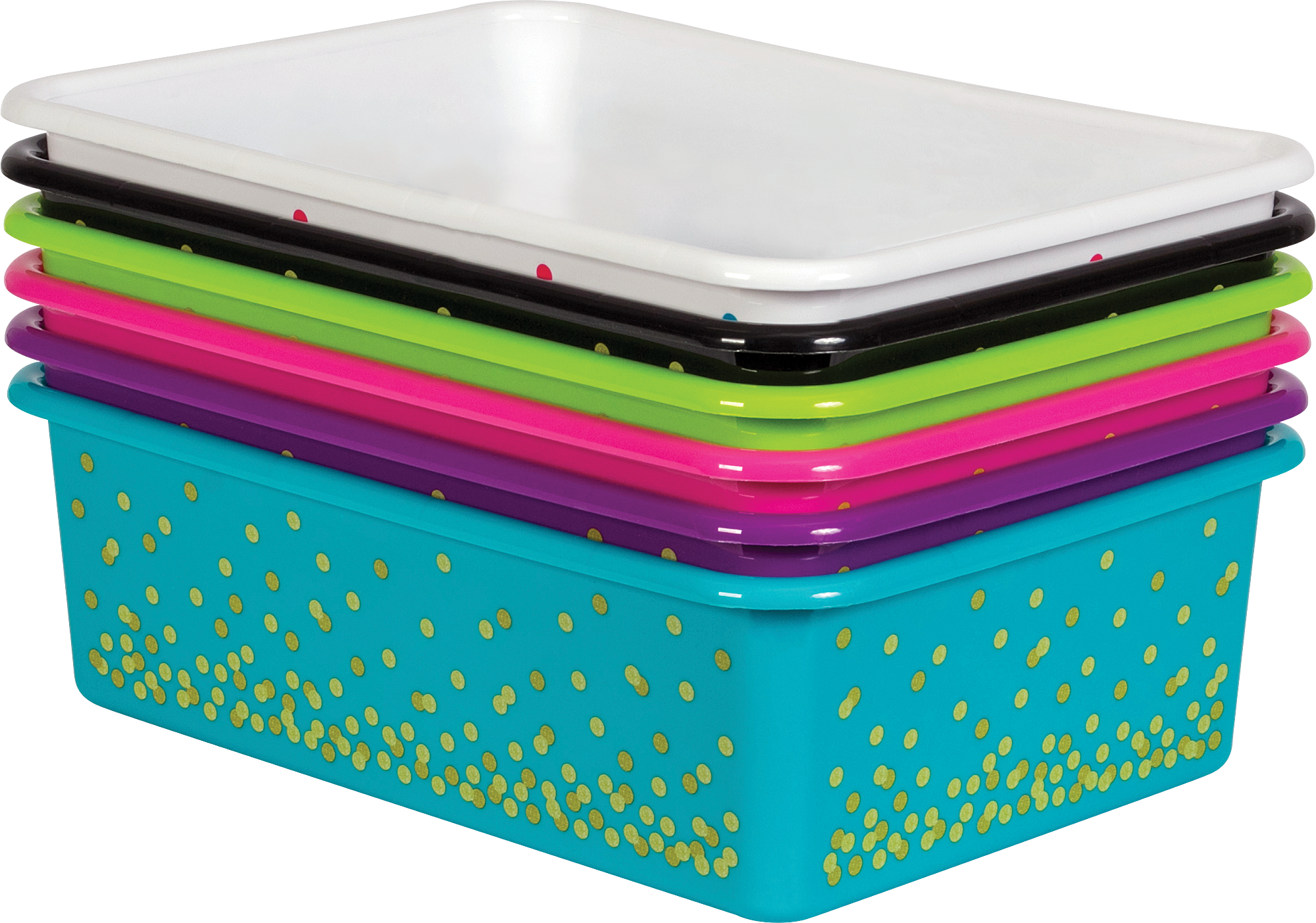 Bold Colors Plastic Multi-Purpose Bins Set of 6 - by TCR